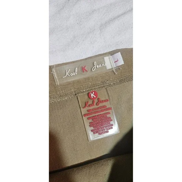 Kool Jeans Skirt Women's L Tan Corduroy Skirt Embroidered Floral Cottagecore Y2k - Picture 7 of 7